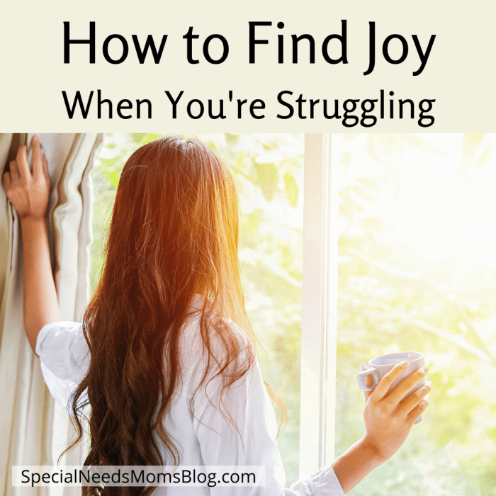 How to Find Joy When You’re Struggling – Disability Parenting How to find joy in challenging tasks