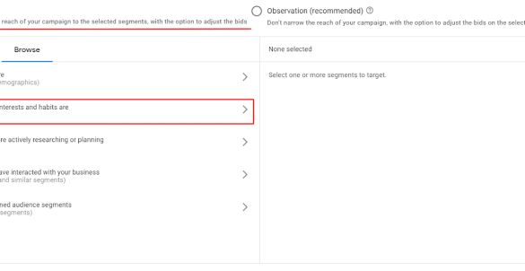 Using affinity in market audience segments on the gdn
