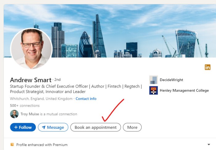 Linkedin integrates calendly scheduling into profile buttons