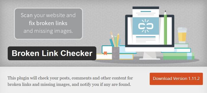 Use broken link checker plugin