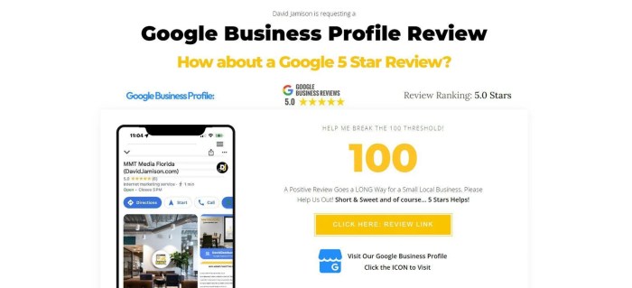 Developing reviews and brand strategy google business profile