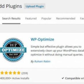 Install wp optimize plugin