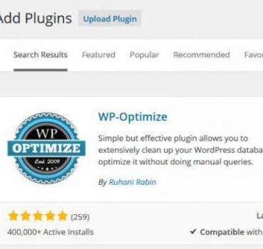 Install wp optimize plugin