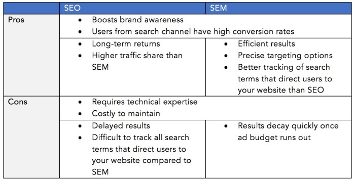 Seo vs sem main differences unveiled