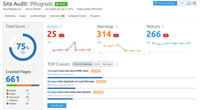 Website performance semrush study