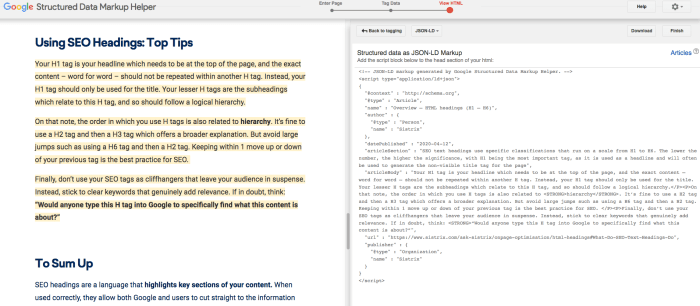 Structured sistrix markup implement Google structured data ranking