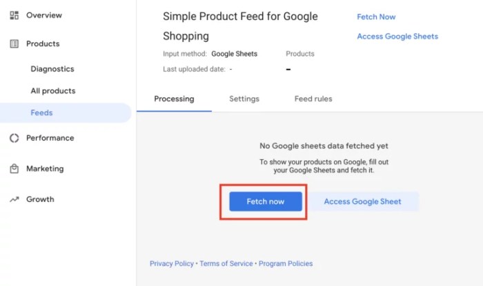 Google merchant center data alerts product protection
