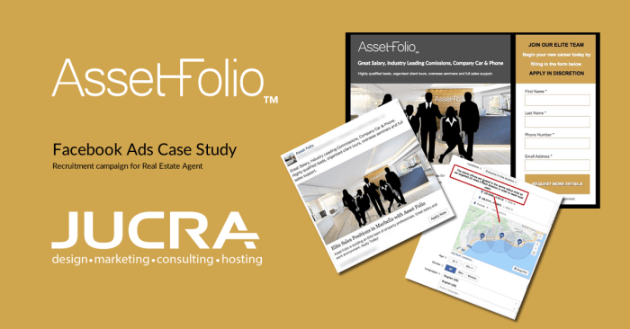 Social media ads case study name bubbles with infographic