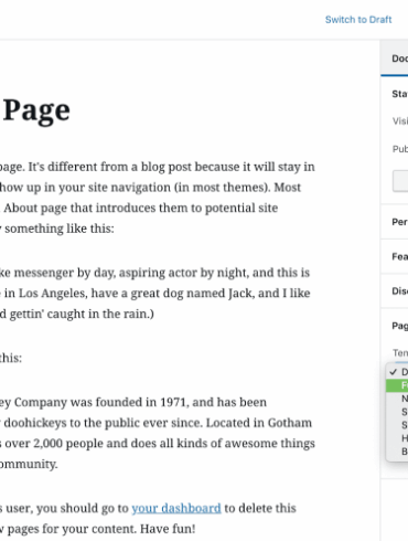 How to remove the sidebar in wordpress