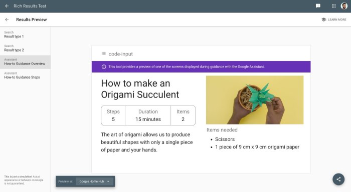 Why googles rich results tool