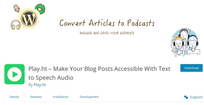How to add text to speech in wordpress