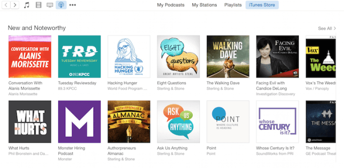 Get featured popular podcasts