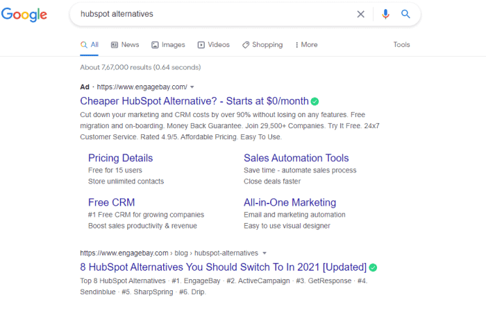 Landing page optimization for paid search