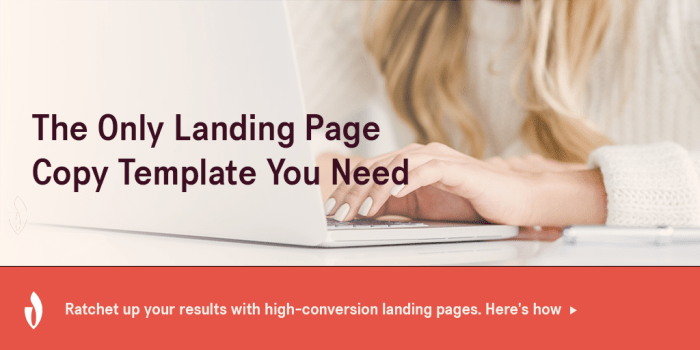 High impact landing copy