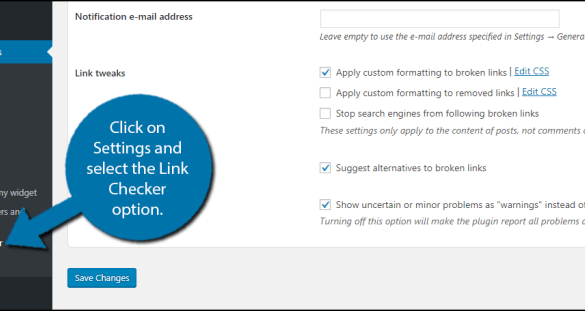 Use broken link checker plugin