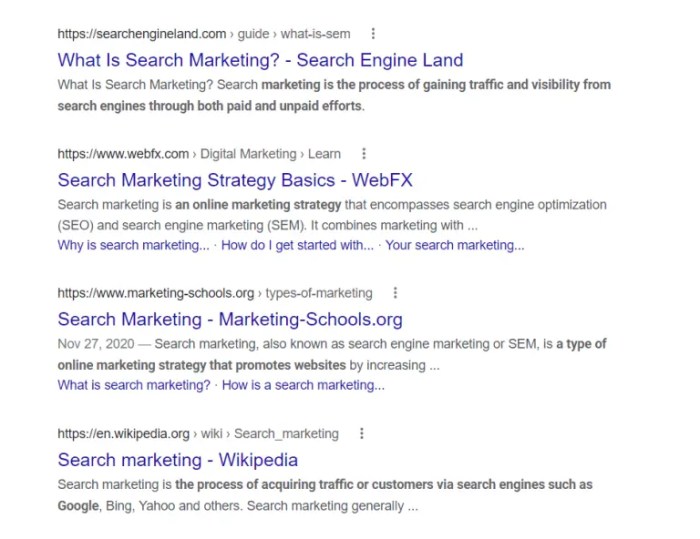 Organic search opportunity changes