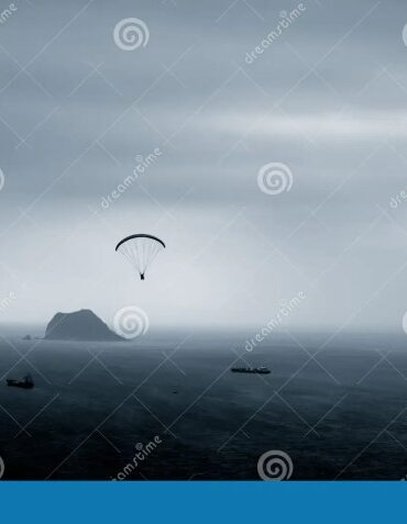 Parachuting tourists parasailing