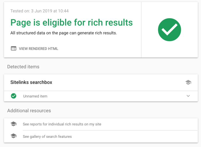 Why googles rich results tool