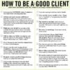 Tips for being a great client