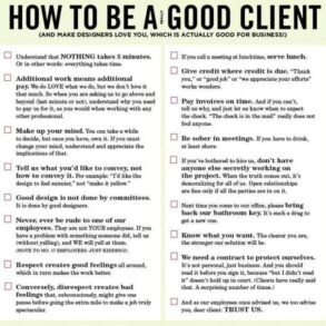 Tips for being a great client