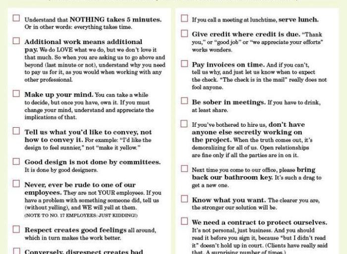 Tips for being a great client