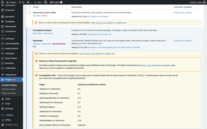 Kinsta wordpress updater prevents broken plugin updates