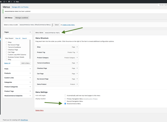 Woocommerce column header reference