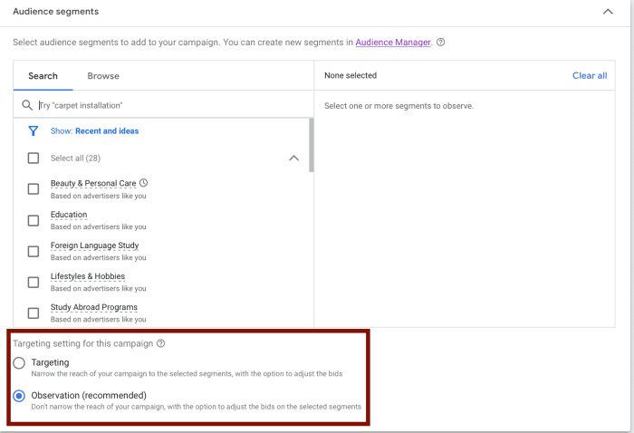 Layering success target high intent users in google ads