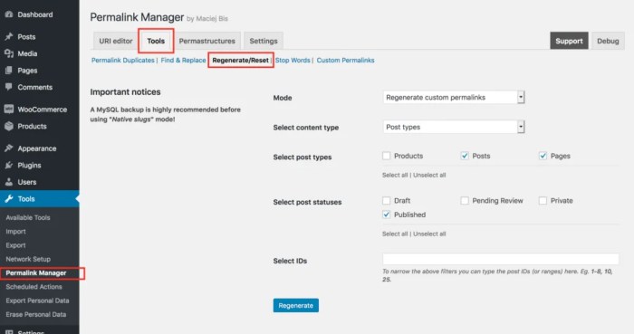 How to regenerate your permalinks in wordpress