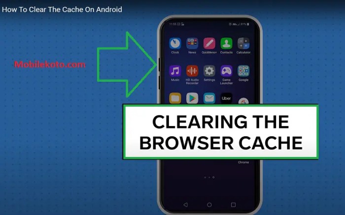Development website clearing cache internet android