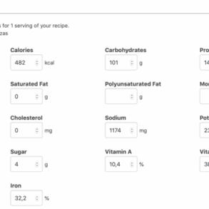 How to display nutrition facts labels in wordpress