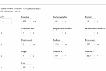 How to display nutrition facts labels in wordpress