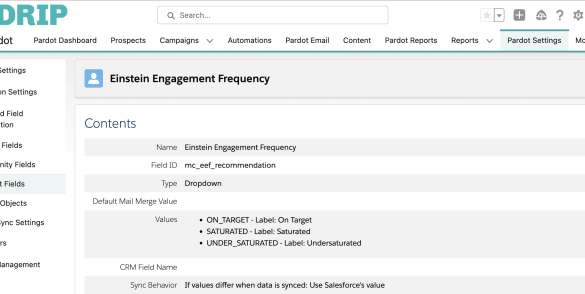 Account management with pardot einstein