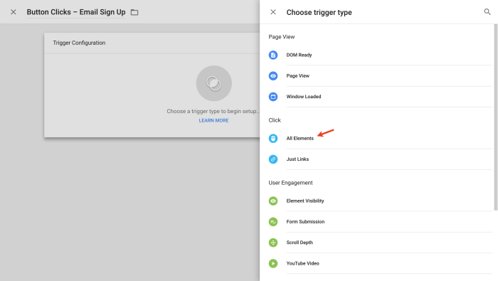 Google tag manager how to implement custom html tags on click listeners