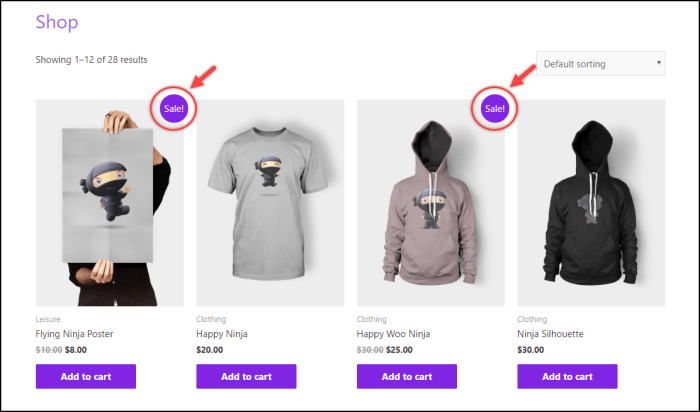 Remove sale price woocommerce