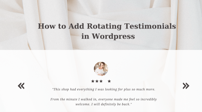 How to add rotating testimonials in wordpress