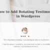 How to add rotating testimonials in wordpress