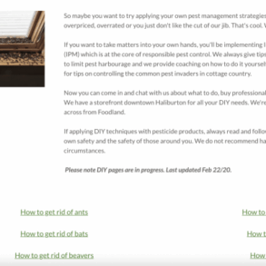 Pest control website best practices