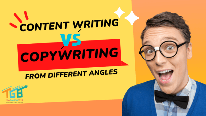 Distinguishing copywriting and content writing contrasts and comparisons